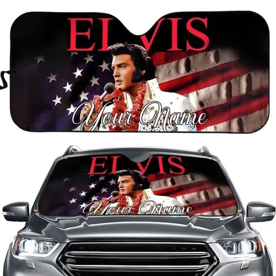 Discover Personalized Elvis Presley Car Sun Shade, Music Car Sunshade gift for fans
