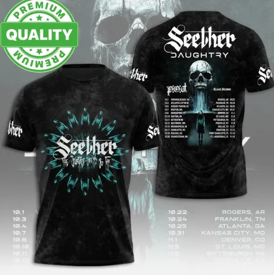 Seether The Surface Seems So Far Tour 2025 3D AOP Shirt