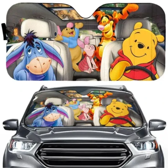 Discover Pooh And Friends Car Sun Shade, Pooh Bear Sunshade,Winnie The Pooh Auto Sunshade