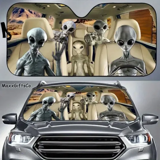 Discover Alien 2 Car Sun Shade, Alien 2 Windshield, Alien 2 Family Sunshade, Car Accessor