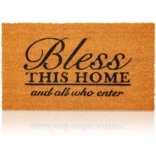 Discover Coco Coir Front Door Mat, Bless This Home