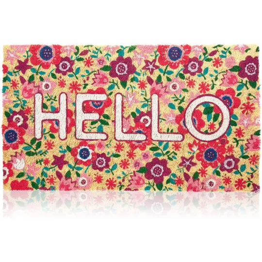 Discover Natural Coir Hello Spring Door Mat