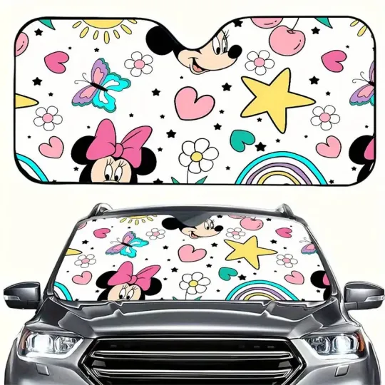 Discover Disney Mickey & Minnie Foldable Car Sunshade