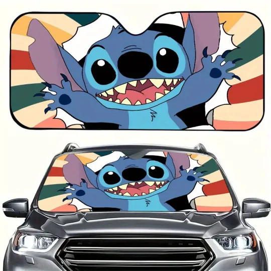Discover Disney Stitch Authorized Car Sunshade, Gift for Disney Fans