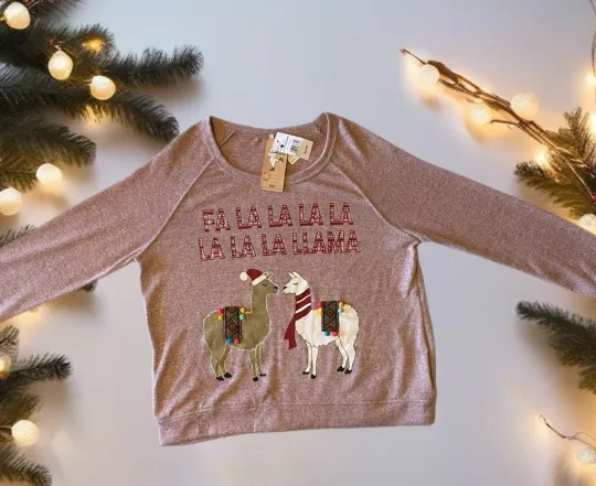 New ugly Christmas Sweater Fa La La Llama Soft Material Size S