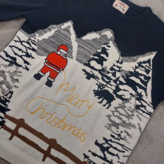 Discover Daisys Boutique Sweater Mens Santa Merry Christmas Ugly Sweater Yellow Snow