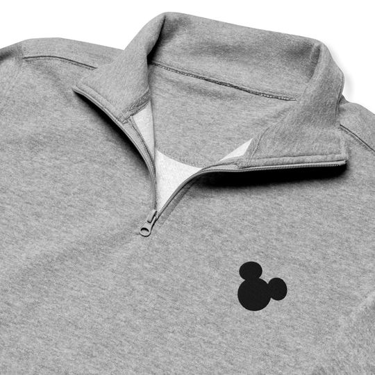 Mickey Logo Embroidered Quarter Zip Sweatshirt