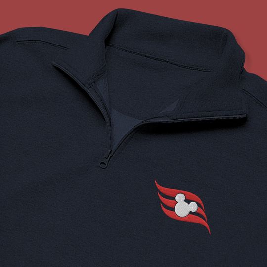 Discover Disney Cruise Line Logo Embroidered Fleece Quarter Zip | Subtle Disney Apparel