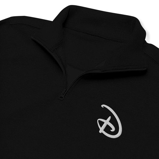 Discover WDW D Logo Embroidered Fleece Quarter Zip | Disney Pullover | Walt Signature