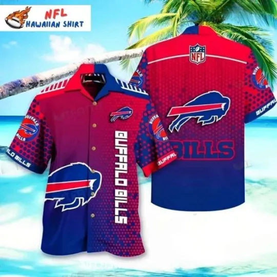 Buffalo Bold Gradient Hawaiian Shirt , Gift for Fan