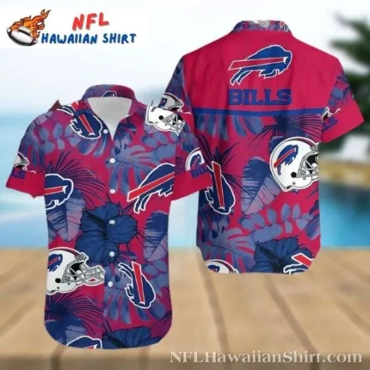 Discover Buffalo Bills Blue Hibiscus Pattern Fan Hawaiian Shirt Size S-5XL