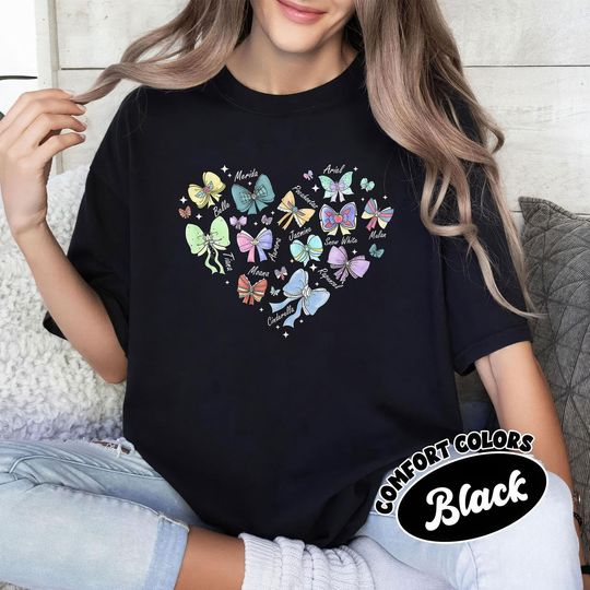 Discover Disney Princess Bow Heart T-Shirt, Gift for Mom, Cute Disney Shirt