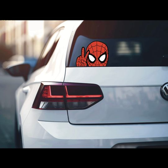 Spider-Man Peace Sign Car Sticker