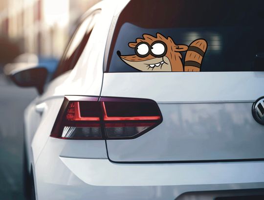Rigby Peeking Car Sticker - Regular Show Wall Art Decal
