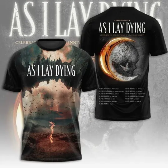As I Lay Dying 20th Anniversary Of Shadows Are Security 3D T-shirt