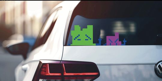 Discover Mooninites ATHF Peeker Vinyl Decal: Middle Finger Car Window Sticker