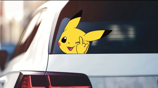 Discover Pika Peeker Middle Finger Vinyl Decal: Water Resistant Car Sticker