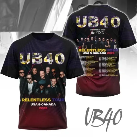 Discover UB40 Band Relentless Tour AOP T-Shirt 3D