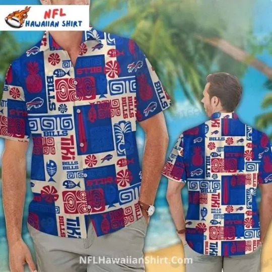Discover Buffalo Bills Aloha Hawaiian Shirt – Classic Tiki Pattern With Team Branding