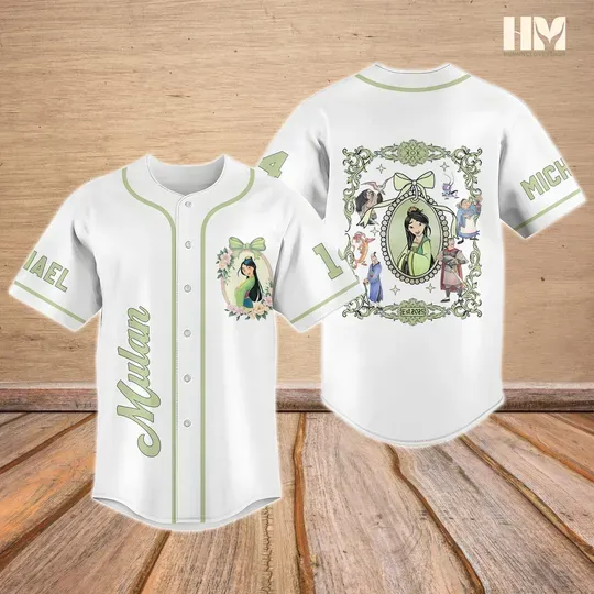 Custom Mulan Princess Baseball Jersey, Disney Princess Jersey Shirt, Magic Kingdom Baseball Shirt