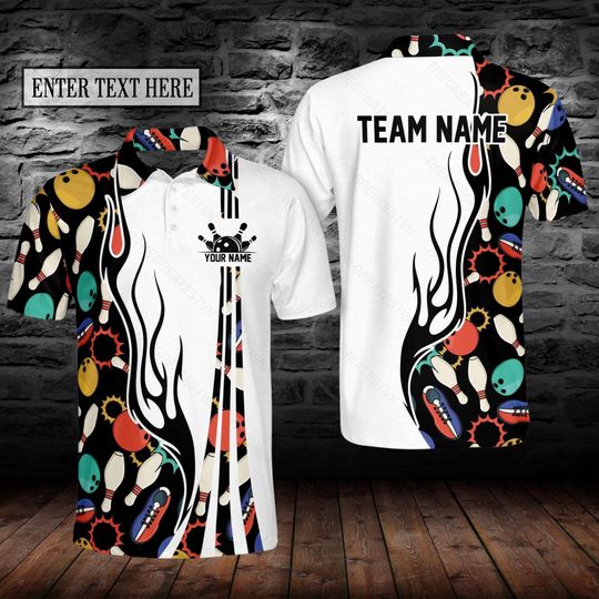 Personalized Bowling Polo Shirt: Custom Team Name, DTG Print