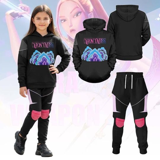 Discover Mira Kpop Demon Hunter Inspired Cosplay Outfit, Girl Group Stage Costume Mira, Zoey Rumi Mira Hoodie Jogger, Halloween Costume Clothing