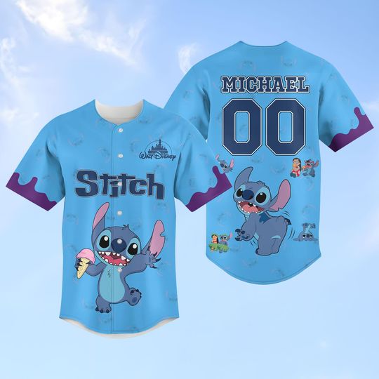 Discover Disney Stitch Baseball Jersey, Lilo And Stitch 2025 Jersey Shirt, Disneyland Trip Family Shirt, Funny Stitch Baseball Shirt