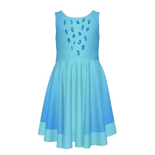 Derpy Tiger Costume Skater Dress for Kids, Sleeveless Halloween Cosplay