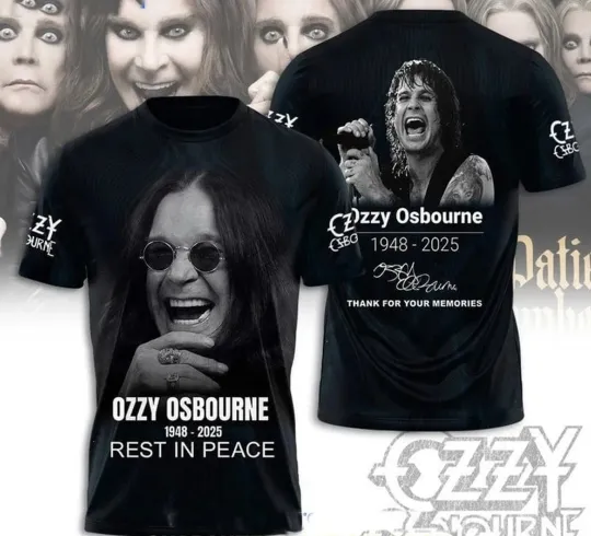 Ozzy Osbourne 1948-2025 Gifft fans 3D Shirt B340