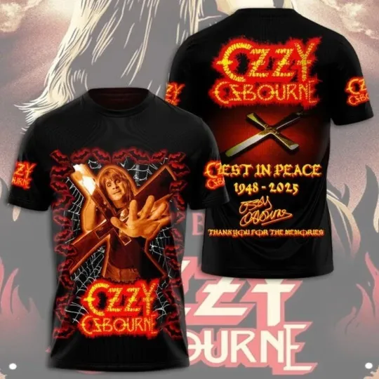 Discover Black Sabbath Ozzy Osbourne 3D Apparel Shirt 1948-2025