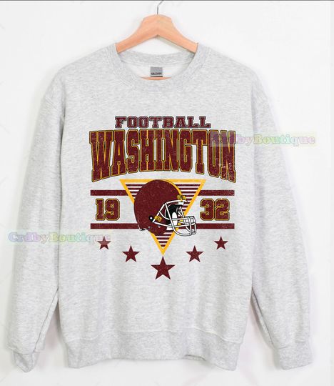 Discover Washington Football Sweatshirt, Washington Vintage Football Shirt, Washington Football Crewneck, Washington Game Day Fan Gifts