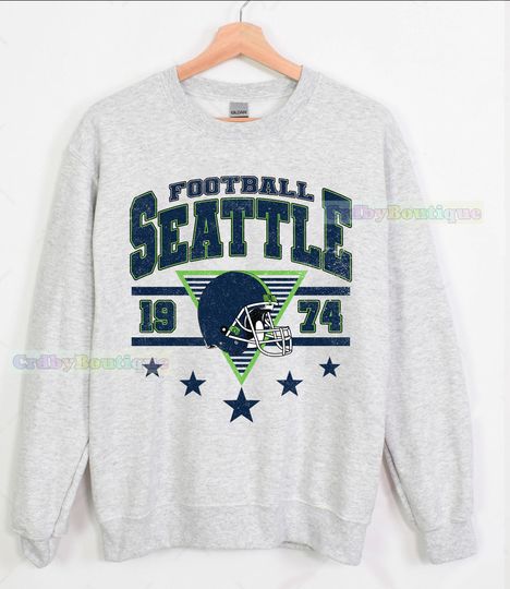 Discover Vintage Seattle  Football Sweatshirt, Seattle  Football Crewneck, Seattle  Game Day Fan Gifts