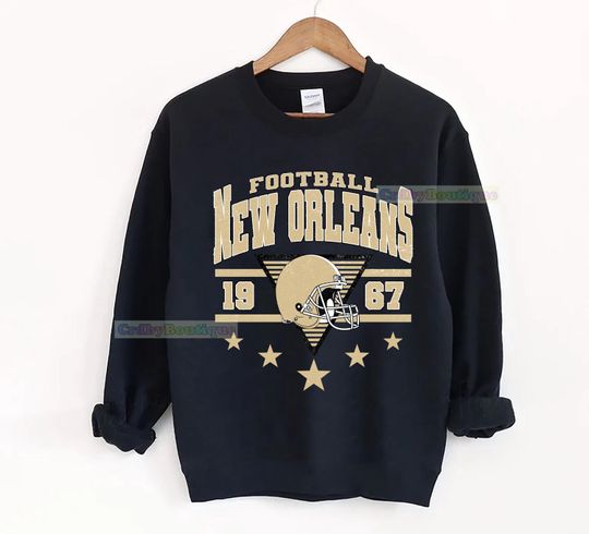 Discover New Orleans Football Sweatshirt, Vintage New Orleans Football Crewneck, New Orleans Football Shirt, Game Day New Orleans Fan Gifts