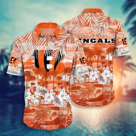 Discover Cincinnati Begalls Sunset Palm Hawaiian Shirt Unisex Summer Aloha, Gift for Fan