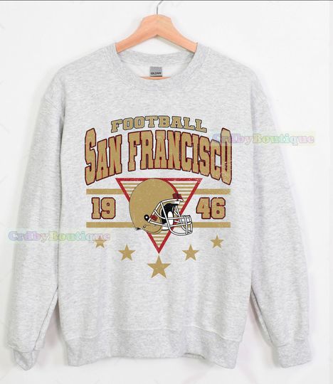 Discover Vintage San Francisco Football Sweatshirt, San Francisco Game Day Fan Gifts