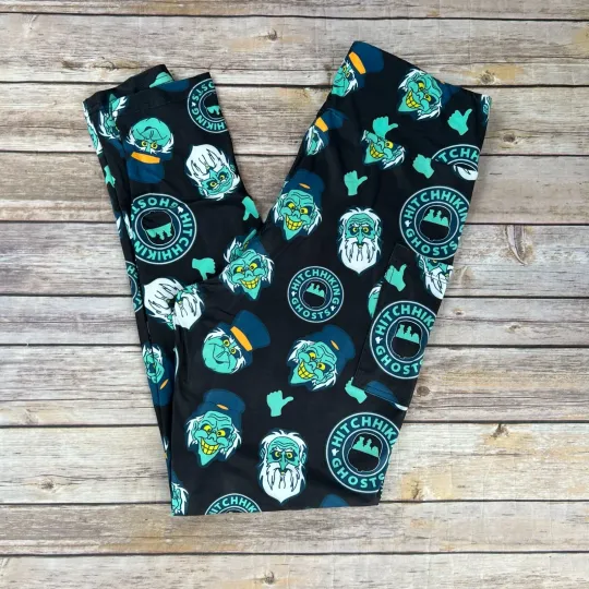 Haunted Mansion Hitchhiking Ghosts Halloween Women's Leggings