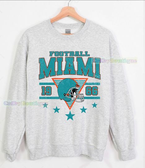 Discover Vintage Miami Football Sweatshirt, Miami Game Day Fan Gifts