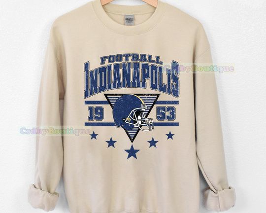 Discover Vintage Indianapolis Football Sweatshirt, Indianapolis Game Day Fan Gifts