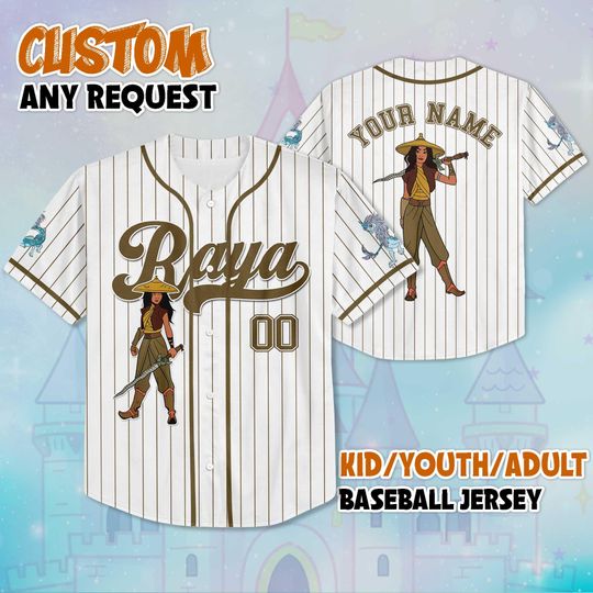 Discover Personalized Raya Baseball Jersey, Custom Raya and the Last Dragon Shirt, Disney Princess Costume Top, Gift for Disney & Sisu Fans