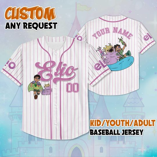Personalized Elio Baseball Jersey, Custom Pixar Movie Shirt, Outer Space Costume, Galactic Hero Outfit, Gift for Disney Pixar Fans
