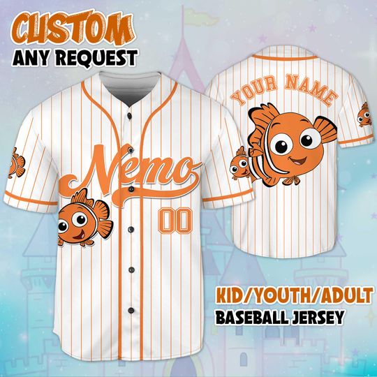 Custom Finding Nemo Baseball Jersey, Disney Finding Nemo Shirt, Disney Baseball Shirt, Disney Magic Kingdom Outfit for Fans