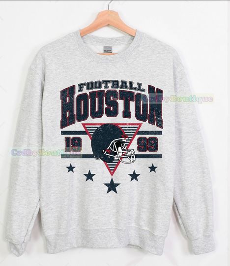 Discover Vintage Houston Football Sweatshirt, Game Day Houston Fan Gifts
