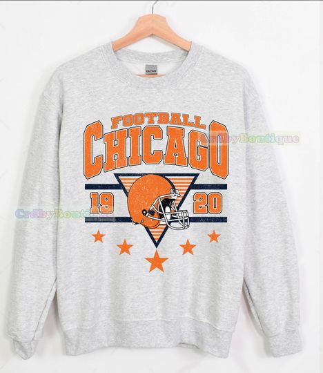 Discover Vintage Chicago Football Sweatshirt, Chicago Game Day Fan Gifts