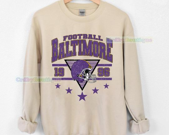Discover Vintage Baltimore Football Sweatshirt, Baltimore Game Day Fan Gifts