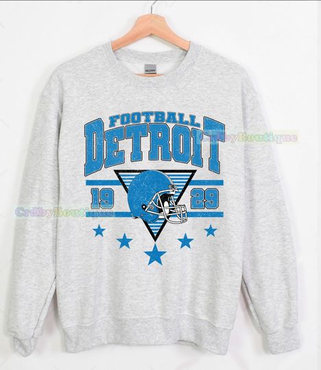 Discover Vintage Detroit Football Sweatshirt, Detroit Game Day Fan Gifts