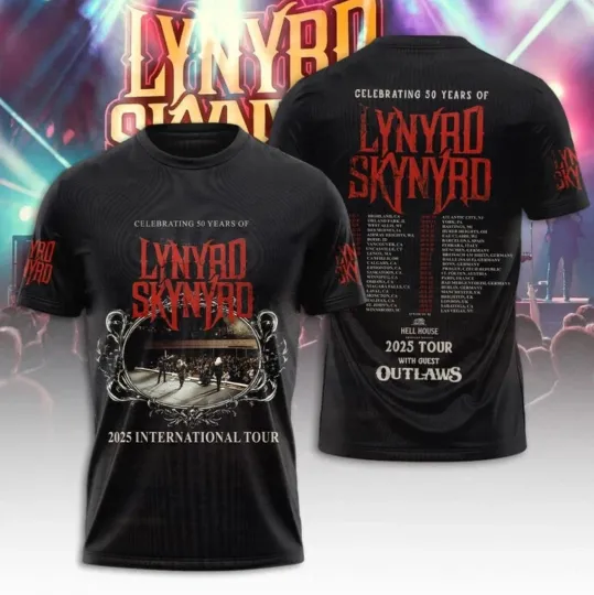 Lynyrd Skynyrd 3D Tour 2025 The Last Show Tour 2025 Unisex T-Shirt