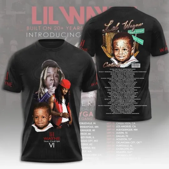 Lil Wayne Tha Carter VI North America 2025 North America Tour 3D T-Shirt