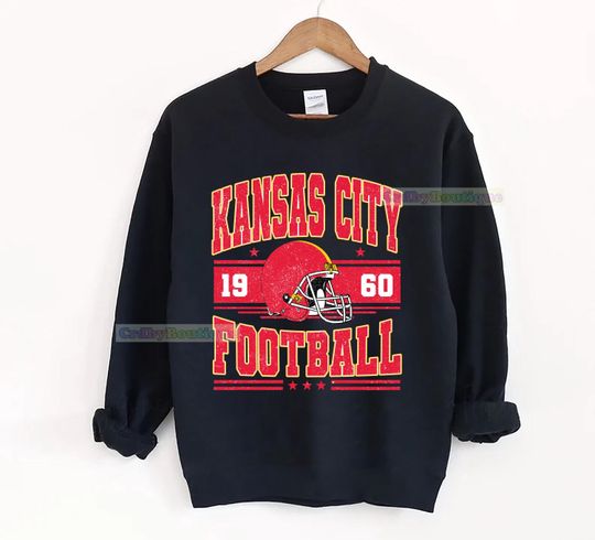 Discover Vintage Kansas City Football Sweatshirt, Game Day Kansas City Fan Gifts