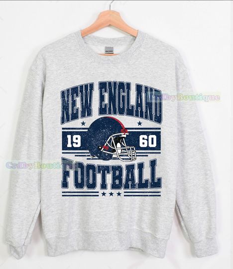 Discover Vintage New England Football Sweatshirt, Game Day New England Fan Gifts