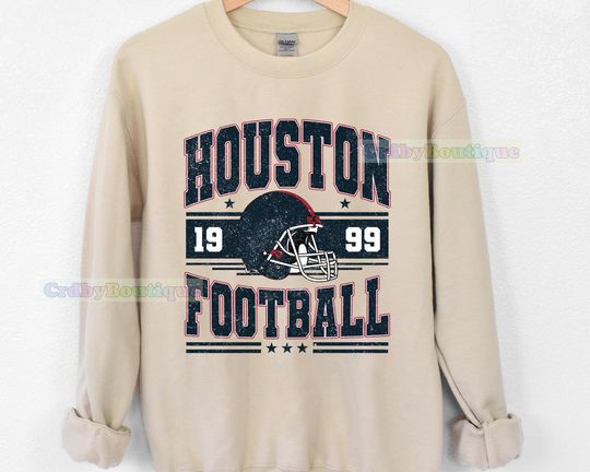 Vintage Houston Football Sweatshirt, Game Day Houston Fan Gifts